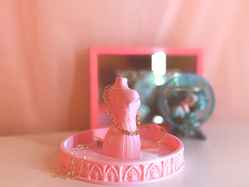 Goth corset mannequin jewelry tray
