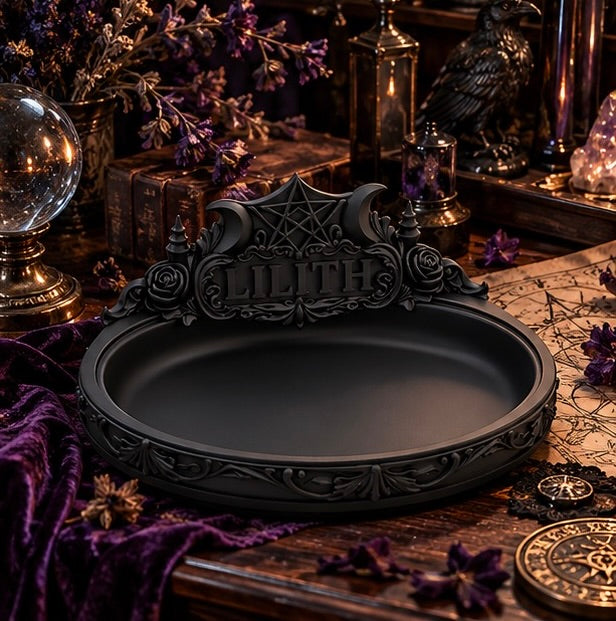 Gothic Lilith Jewelry Tray Dark Occult Trinket