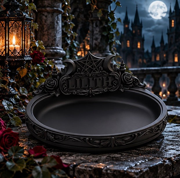 Gothic Lilith Jewelry Tray Dark Occult Trinket