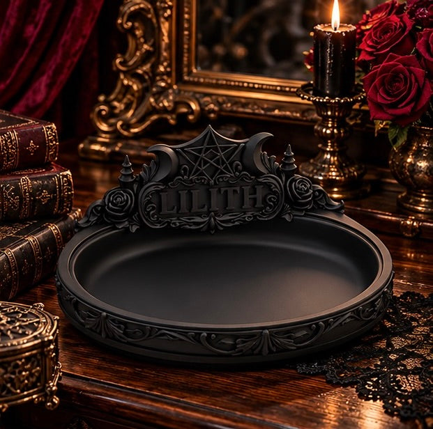 Gothic Lilith Jewelry Tray Dark Occult Trinket
