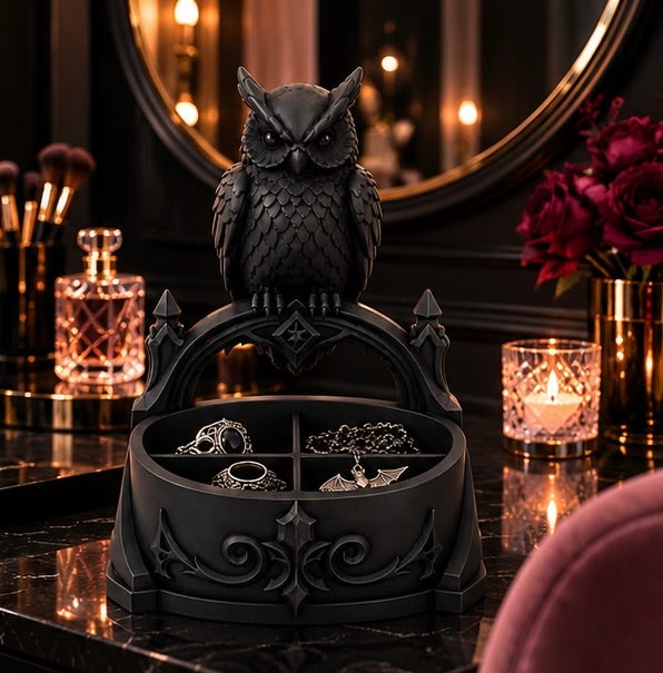 Gothic Owl Jewelry Organizer Witchy Decor