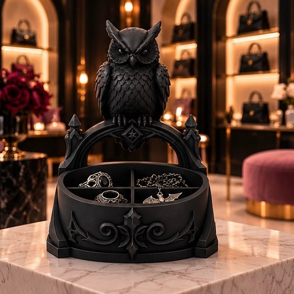 Gothic Owl Jewelry Organizer Witchy Decor