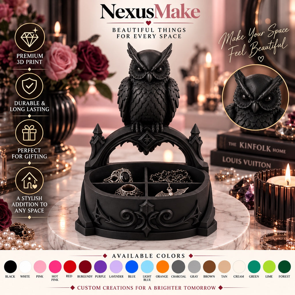 Gothic Owl Jewelry Organizer Witchy Decor