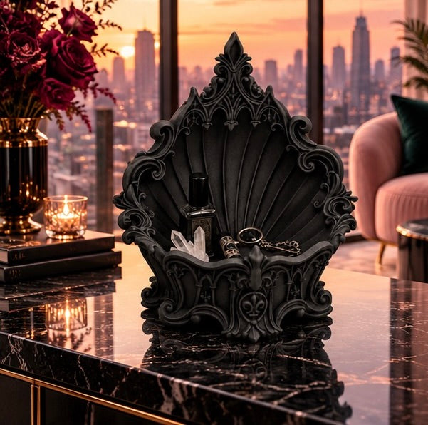 Gothic Shell Trinket Organizer Baroque Vanity