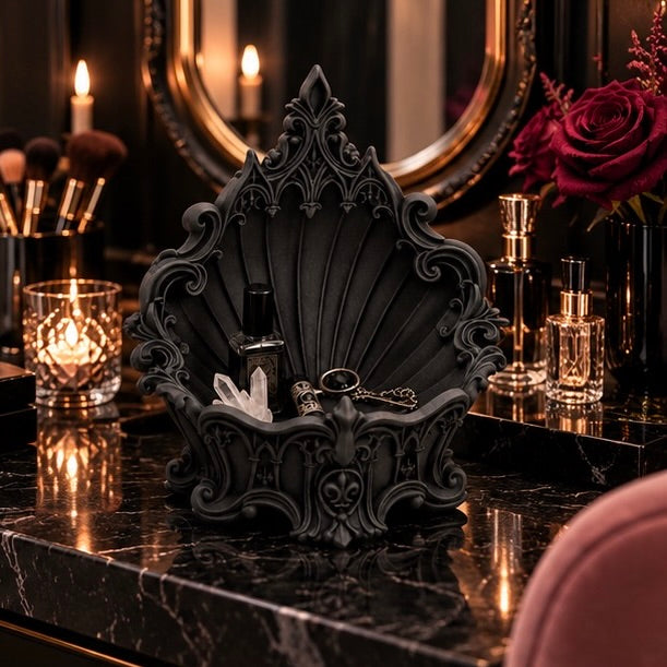 Gothic Shell Trinket Organizer Baroque Vanity