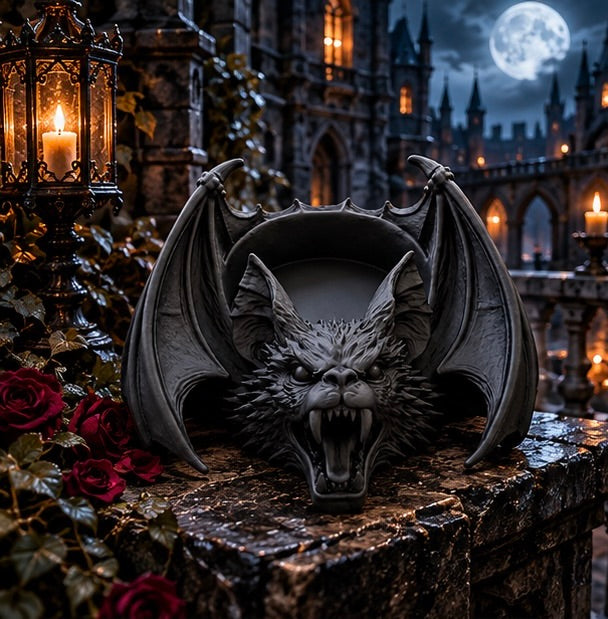Gothic Bat Demon Jewelry Tray Dark Trinket