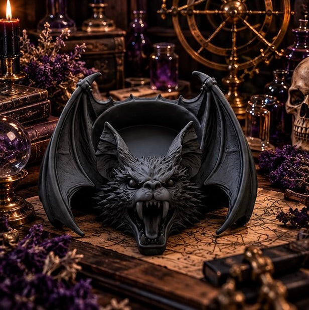Gothic Bat Demon Jewelry Tray Dark Trinket