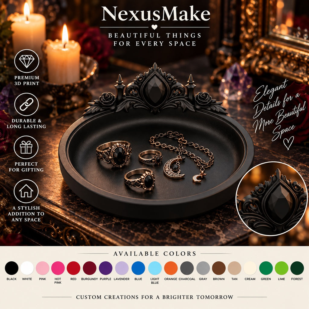 Gothic Rose Jewelry Tray Dark Elegant Trinket
