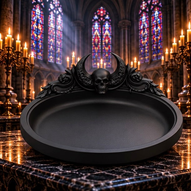 Skull Crescent Moon Jewelry Tray Gothic Trinket
