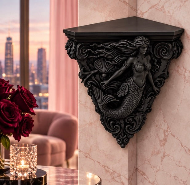 Goth Mermaid Corner Wall Shelf Gothic