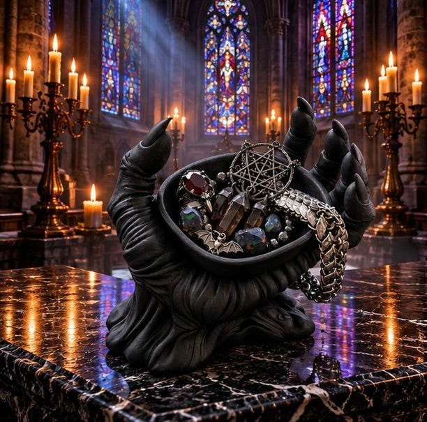 Witch Hand Jewelry Holder Gothic Trinket Tray Dark