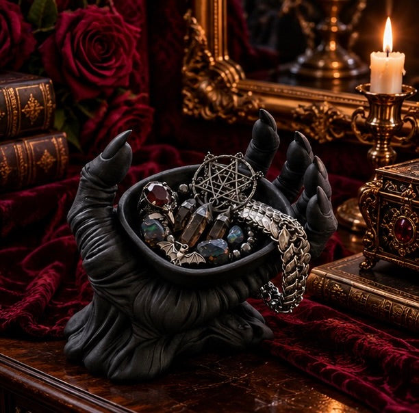 Witch Hand Jewelry Holder Gothic Trinket Tray Dark