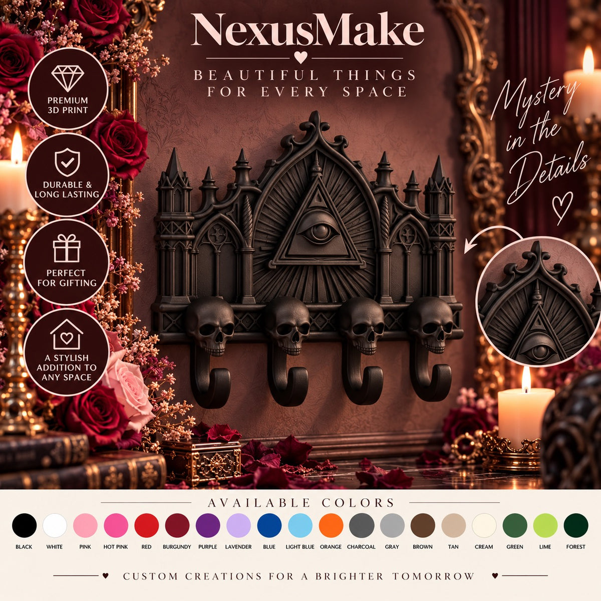 Gothic Cathedral Key Holder All Seeing Eye
