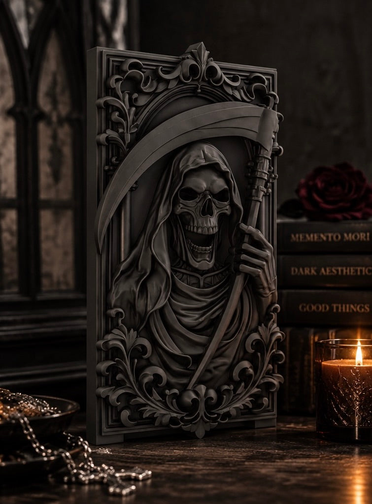 Gothic Grim Reaper Wall Plaque Horror Wall Decor