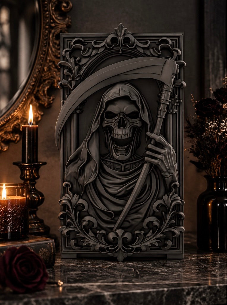 Gothic Grim Reaper Wall Plaque Horror Wall Decor