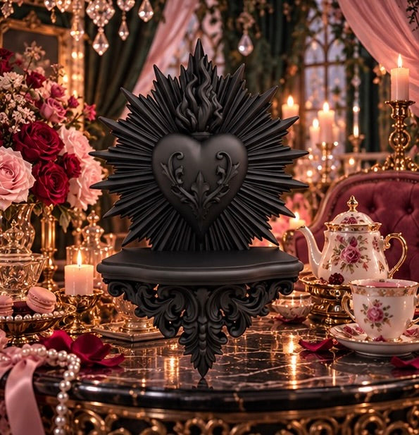 Sacred Heart Baroque Wall Shelf Dark Home Ornament