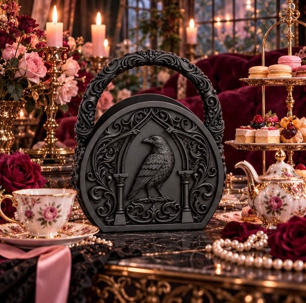 Gothic Raven Handbag Relief