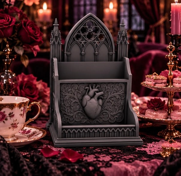 Gothic Anatomical Heart Desk Organizer