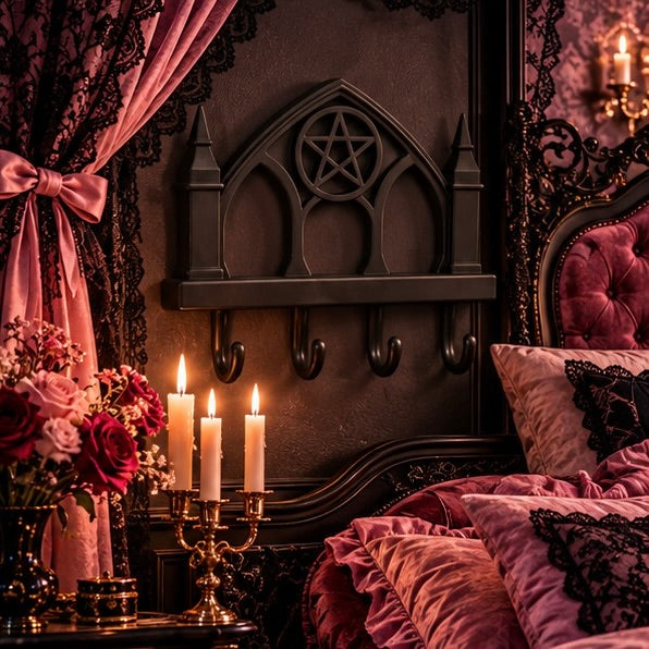 Gothic Pentagram Wall Key Holder Cathedral Rack