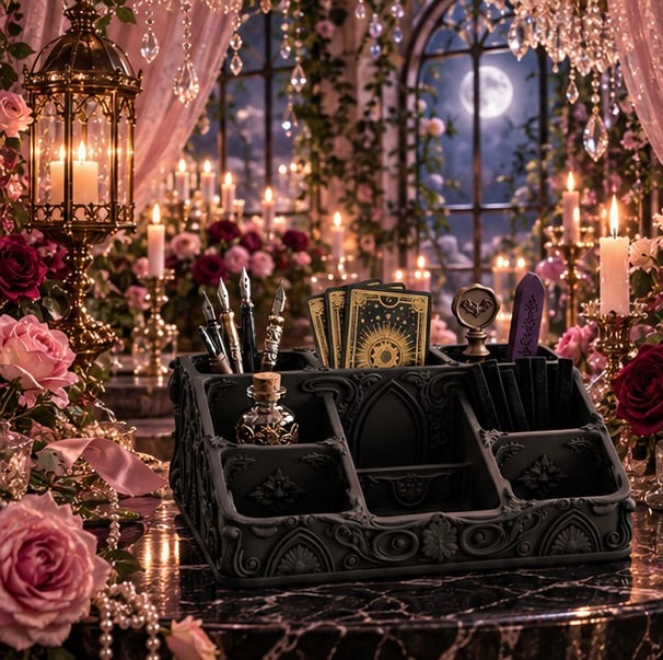 Gothic Desk Organizer Multi Compartment