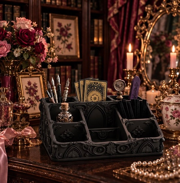 Gothic Desk Organizer Multi Compartment
