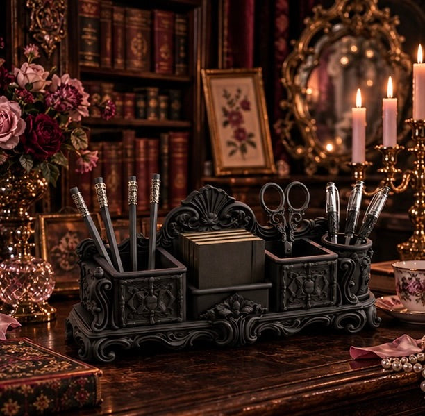 Gothic Desk Organizer Baroque Pen Holder
