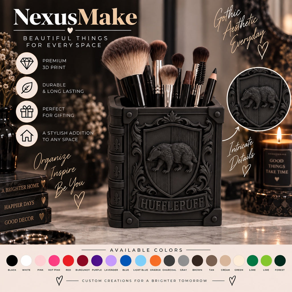 Goth Harry Potter Hufflepuff Makeup Brush Holder