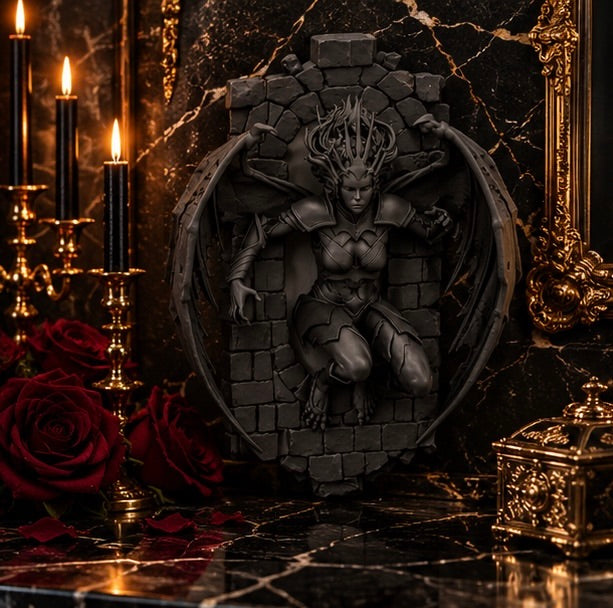 Gothic Harpy Portal Relief Mythological Creature