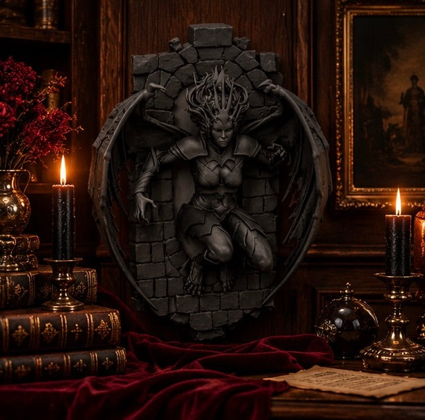 Gothic Harpy Portal Relief Mythological Creature