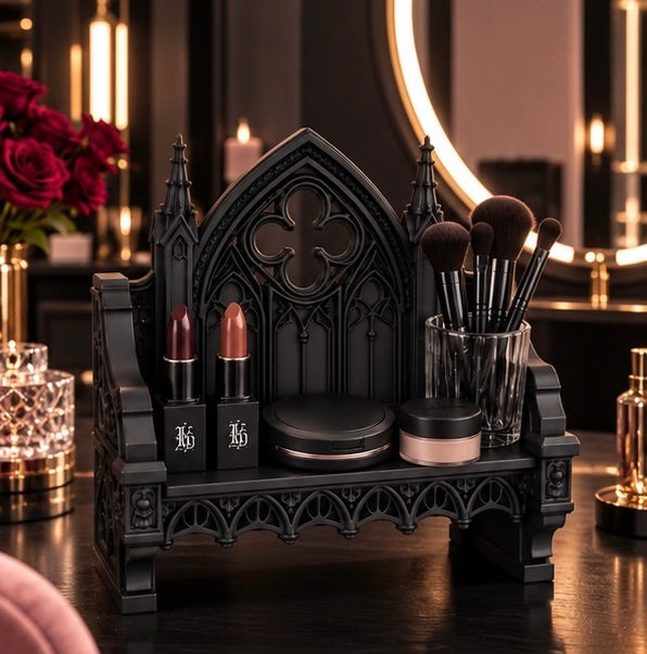 Goth Cathedral Desk Shelf Organizer & Phone Stand
