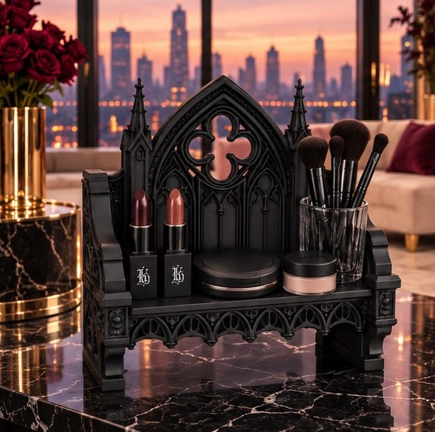 Goth Cathedral Desk Shelf Organizer & Phone Stand
