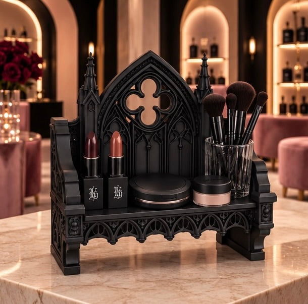 Goth Cathedral Desk Shelf Organizer & Phone Stand