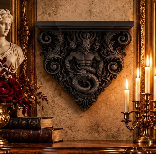 Demon Serpent Corner Shelf Infernal Baroque Decor
