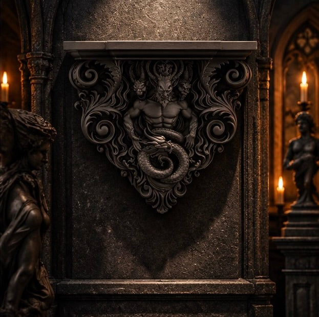 Demon Serpent Corner Shelf Infernal Baroque Decor