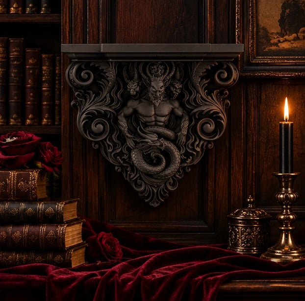 Demon Serpent Corner Shelf Infernal Baroque Decor