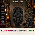 Gothic Memento Mori Altar Veiled Lady and Skulls