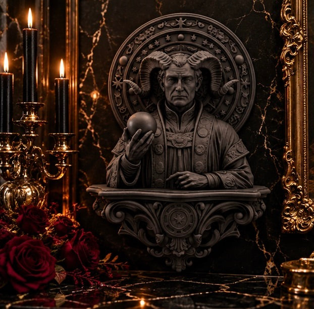 Esoteric Lucifer Statue - Dark Occult Wall Altar