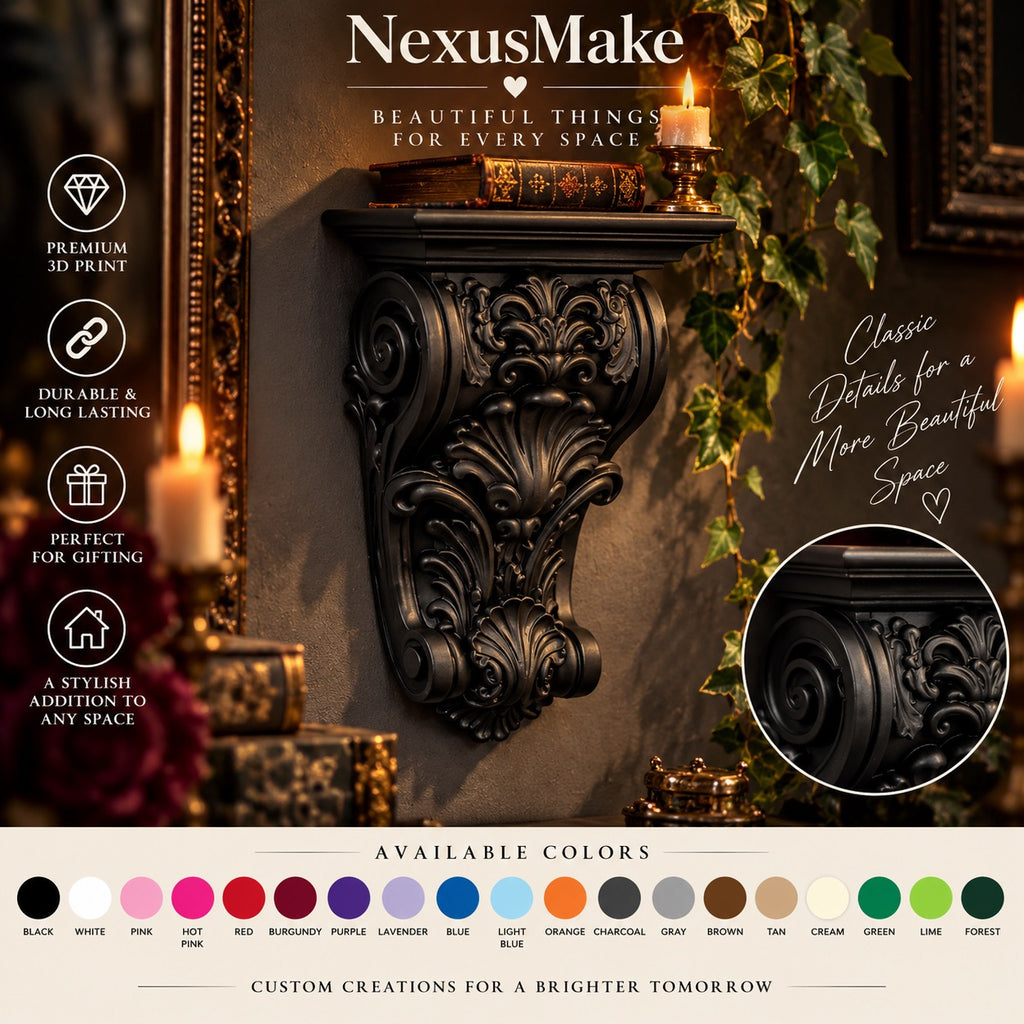 Ornate Baroque Corbel Shelf - Acanthus Leaf Wall