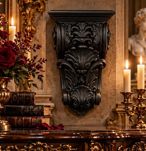 Ornate Baroque Corbel Shelf - Acanthus Leaf Wall