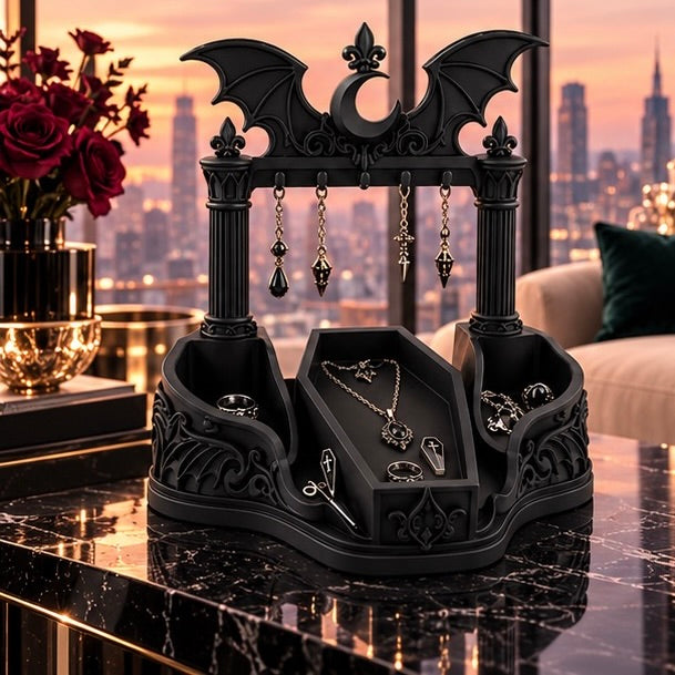 Gothic Jewelry Organizer Coffin Tray Dark Vanity