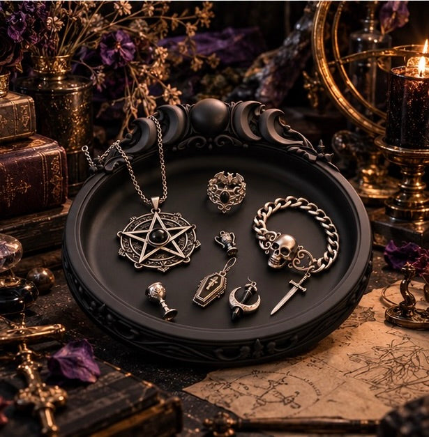Gothic Triple Moon Jewelry Tray Ornamental Trinket