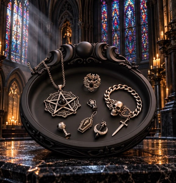 Gothic Triple Moon Jewelry Tray Ornamental Trinket