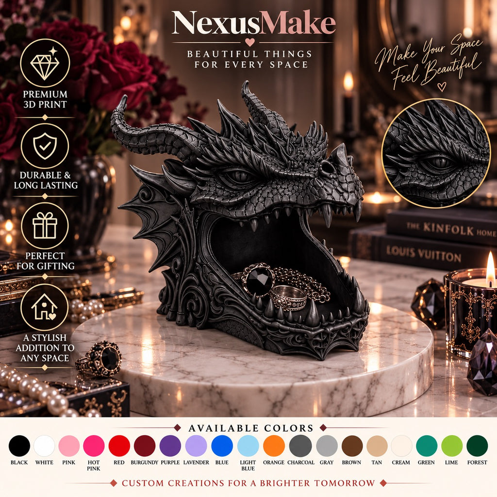 Gothic Dragon Skull Jewelry Organizer Catchall