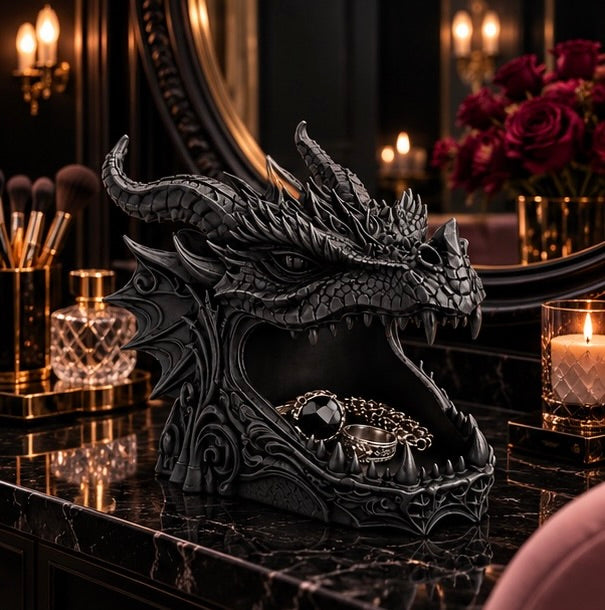 Gothic Dragon Skull Jewelry Organizer Catchall