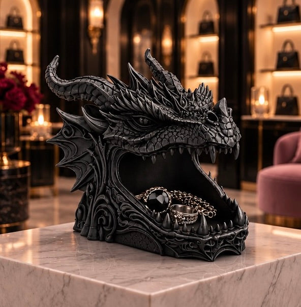 Gothic Dragon Skull Jewelry Organizer Catchall